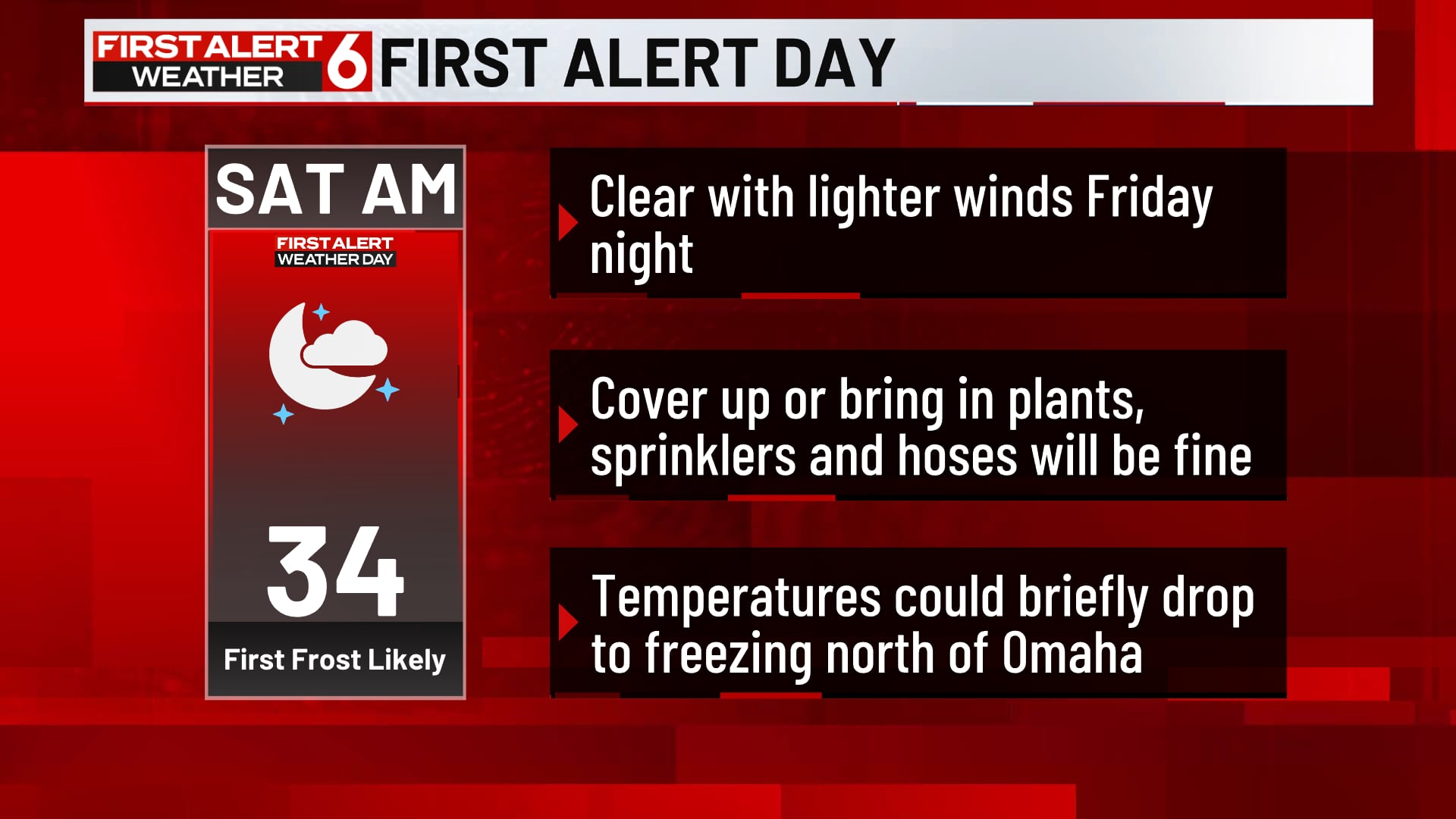 Nebraska braces for rain Thursday, frost and freeze this weekend