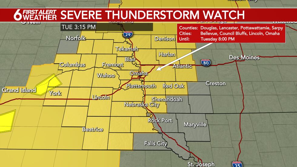 Severe Thunderstorm Watch until 8pm