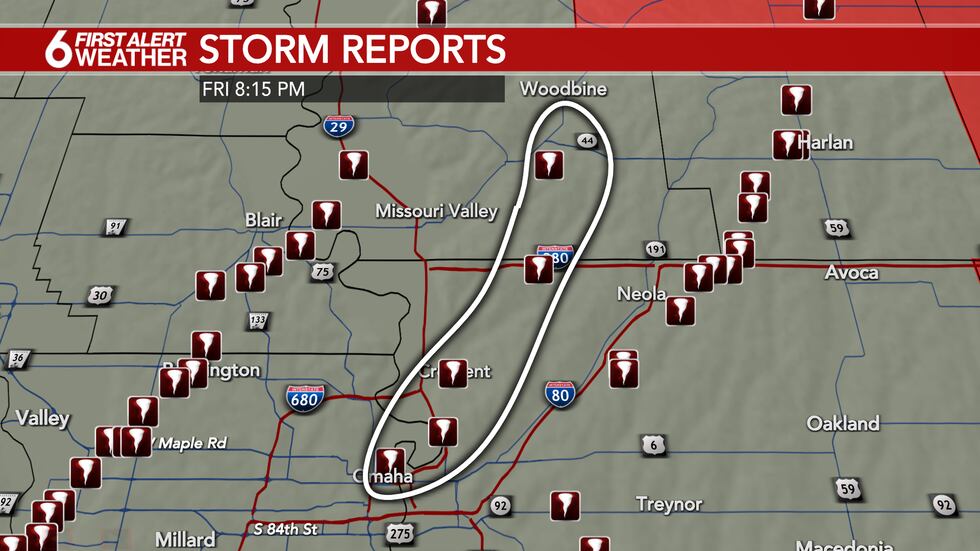 Tornado track from Omaha to Logan, IA