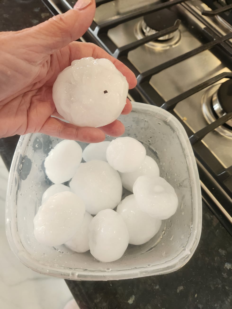 Credit: Diane captured hail in Bennington, Nebraska.