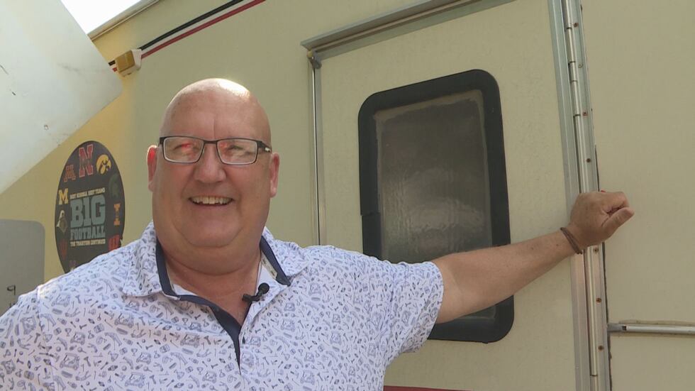 Dave Ulferts, owner of an RV-of-all-trades tailgating at the 2023 College World Series.