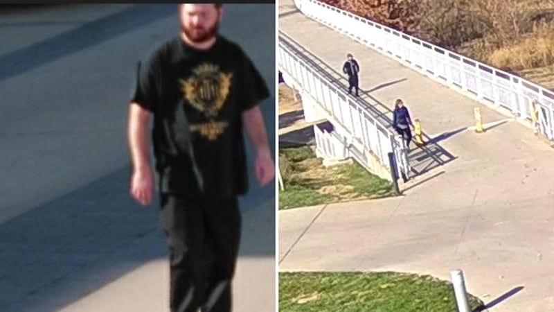 New photos released from authorities show Henton as he followed McSally over a pedestrian...