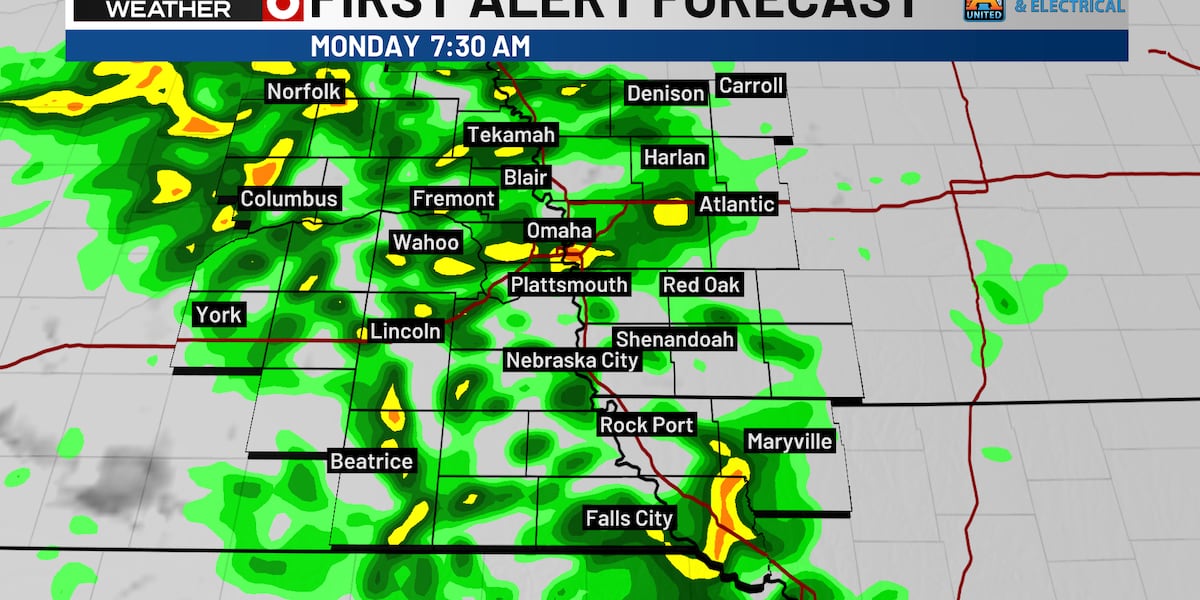 Emily's First Alert 6 Forecast - Showers return Monday along with a progressively cooler week