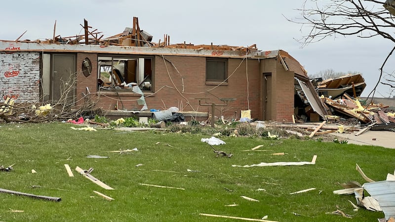 This home on Dutch Hall Road is in the area hit by a tornado near Irvington, Neb., on Thursday...