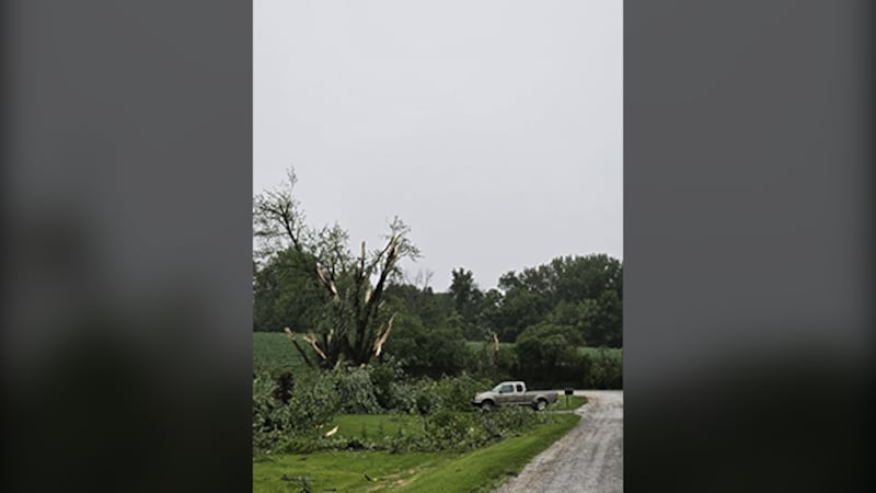 Storm damage in rural Johnson County