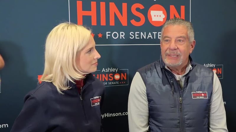 Hinson used the event to describe the contrast between herself and her Democratic opponent,...