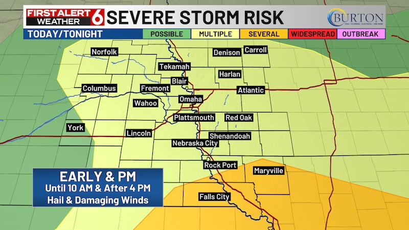 A Level 2 Slight risk has been issued for the metro today.