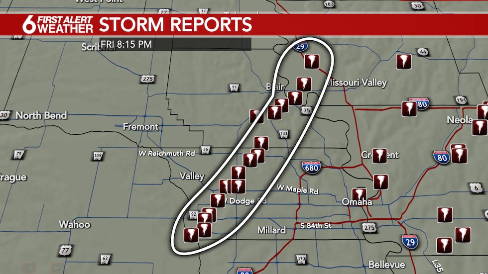 Tornado track from Yutan and Elkhorn, NE to northeast of Blair