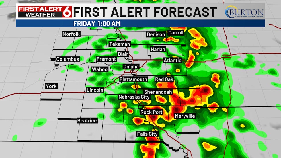 Es posible que esta noche se produzcan fuertes tormentas aisladas después de la medianoche.
