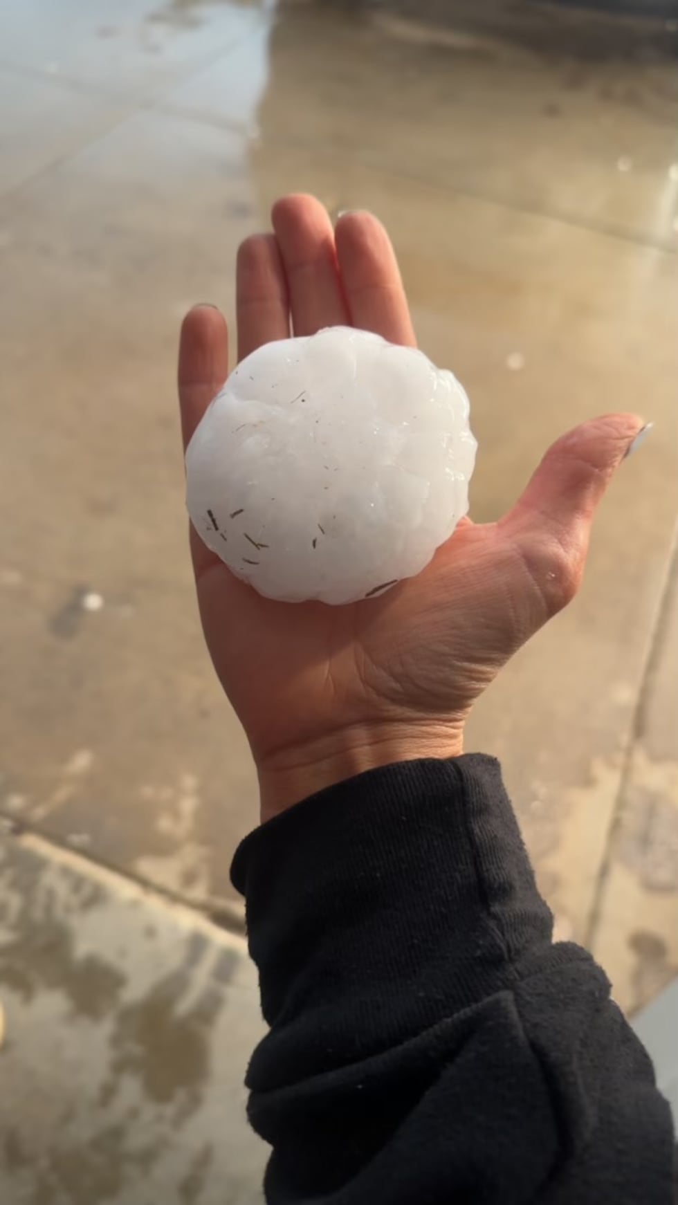 Credit: Michelle Novak captured hail in Fremont.