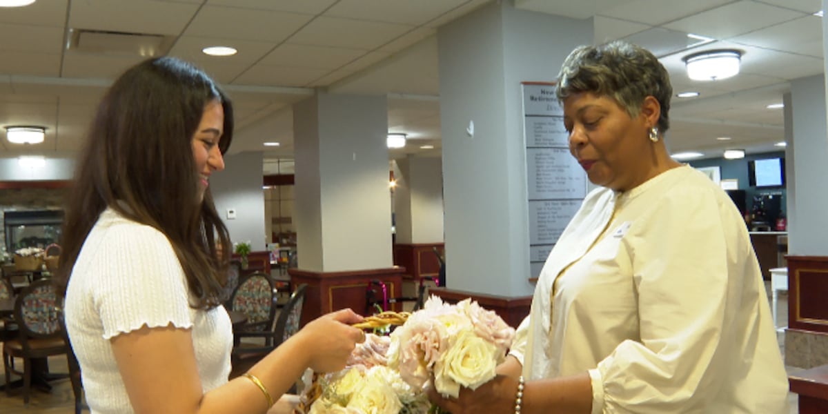 UNO student repurposes wedding flowers to brighten rooms for local seniors