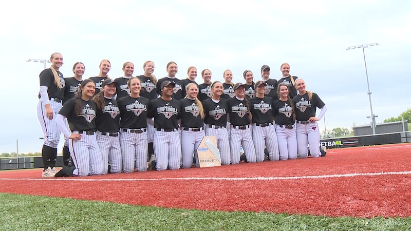 Omaha softball won the Summit League regular-season title outright.