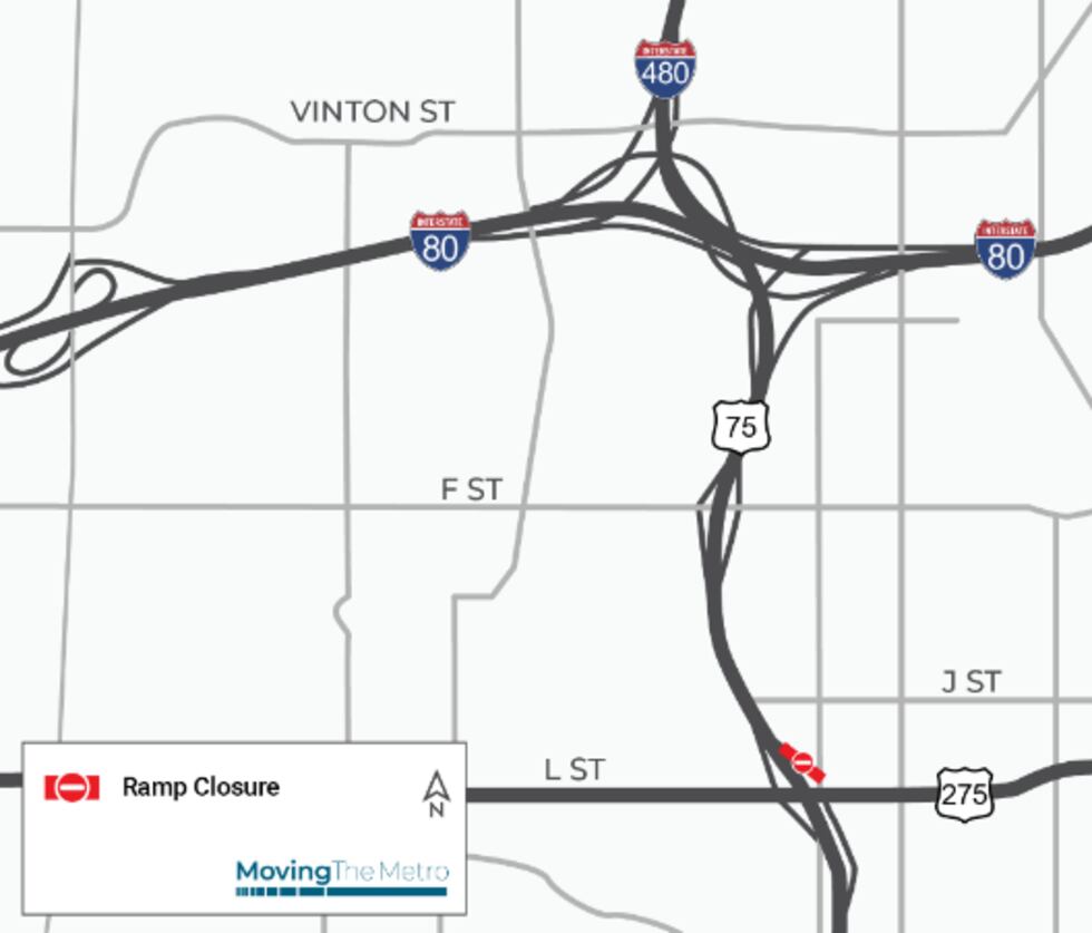 Omaha Ramp Omaha L Street ramp to US-75 North to temporarily close