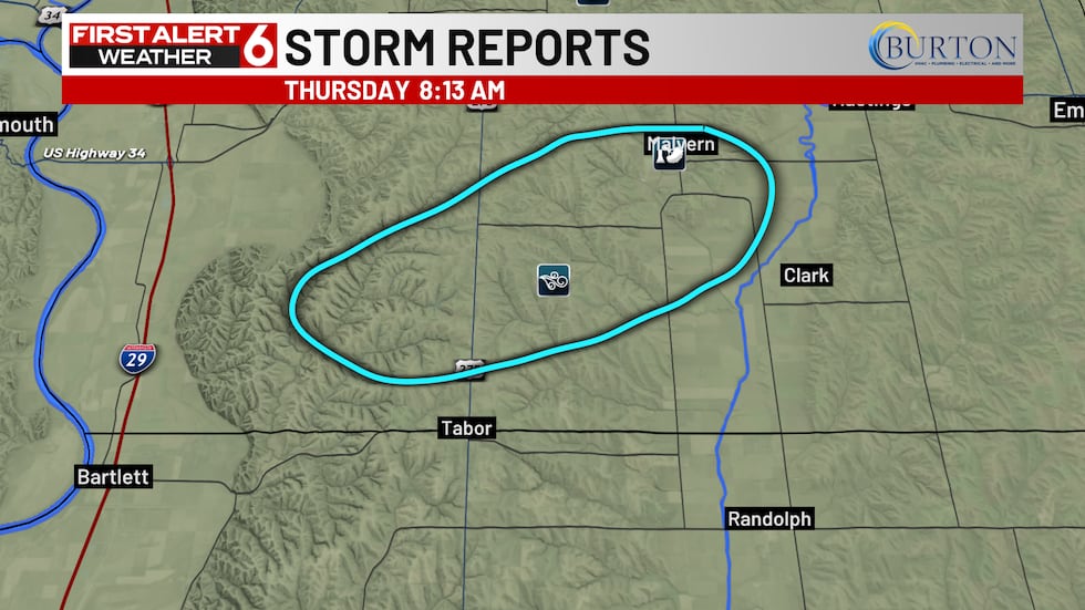 A tornado was reported making its way through Mills County with a clear debris signature on...