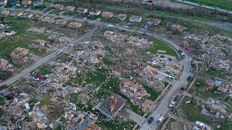 Miles Springer sent 6 News this drone photo of tornado damage in Elkhorn on April 26, 2024.