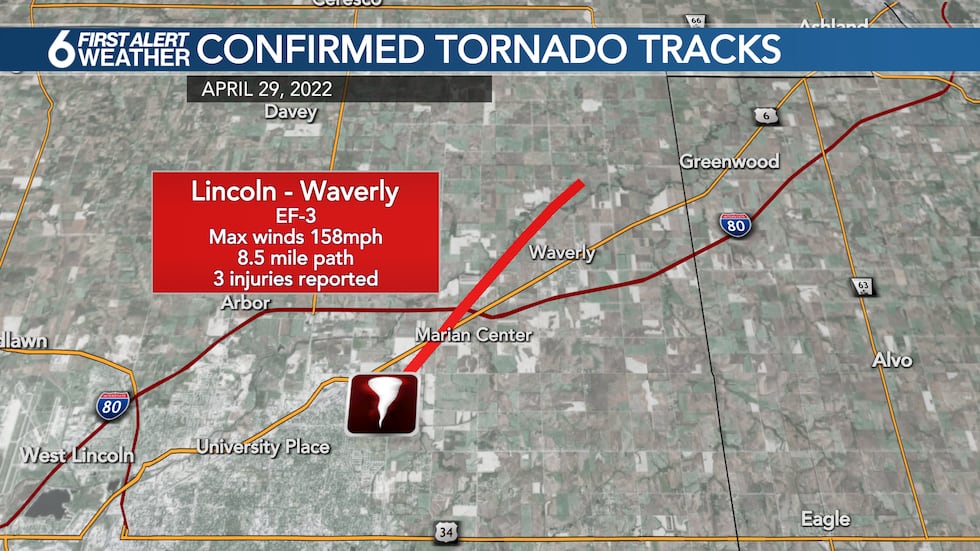 EF-3 Tornado confirmed northeast of Lincoln