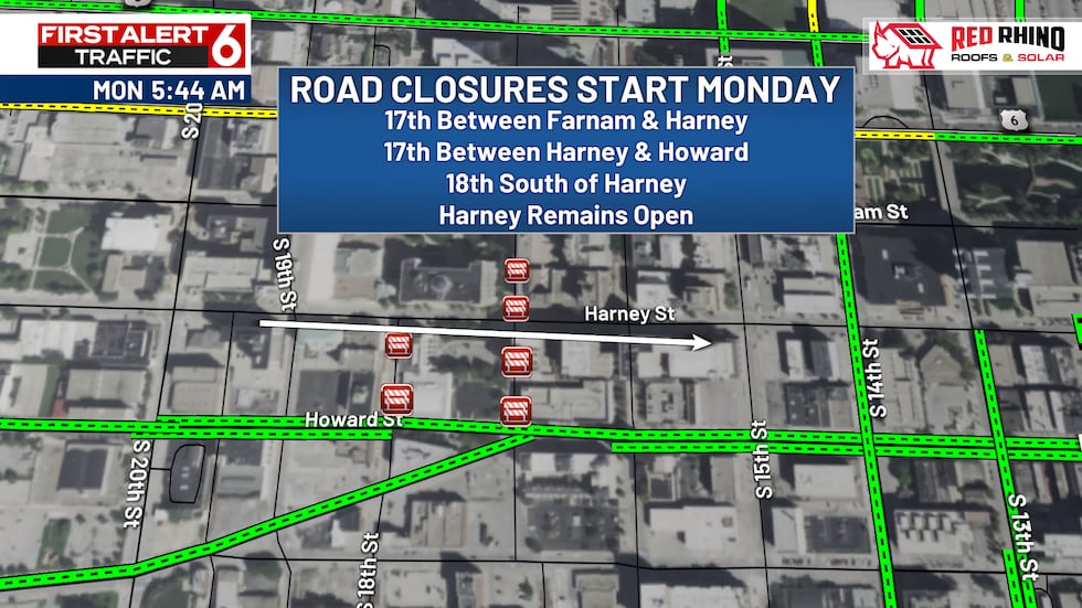 Closures near the Douglas County Courthouse begin Monday.