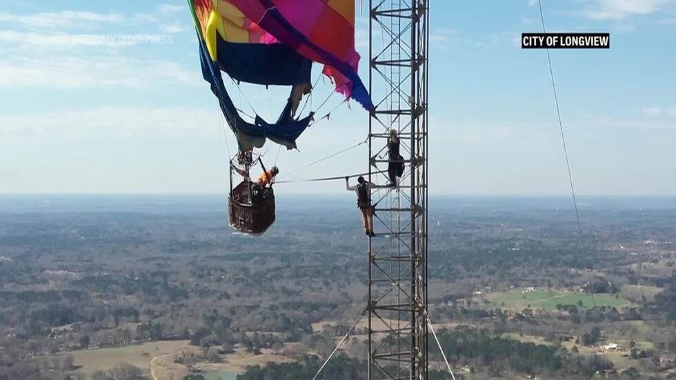 Balloon Rescue 2 rescued from hot-air balloon that got stuck on communications tower ...