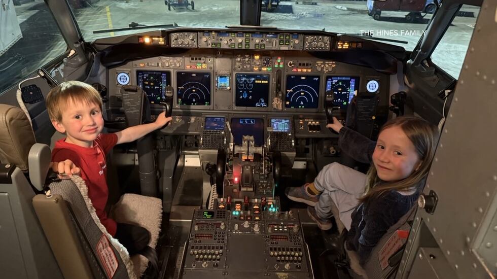 William Hines (left) and his family got a private VIP tour of the Southwest Airlines training...