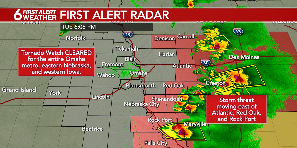 Tornado watch canceled for much of the Omaha area, storm threat ...
