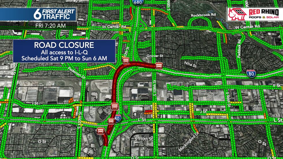Omaha Ramp 6 First Alert Traffic: Several Omaha interstate ramps closed this weekend