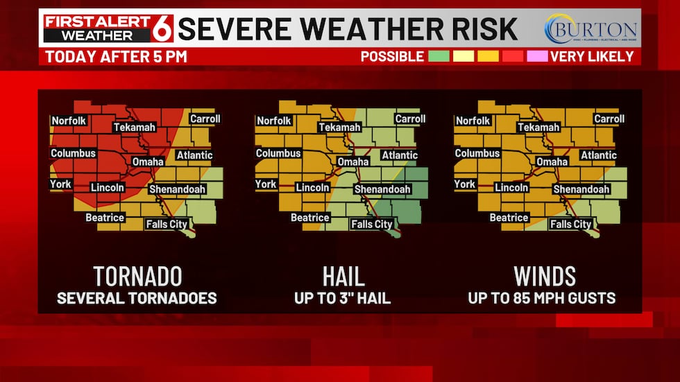 Severe weather impacts Sunday, May 17, 2026