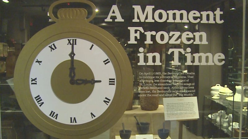 A steamboat that sank in the Missouri River in 1865 is the centerpiece of an exhibit at the...
