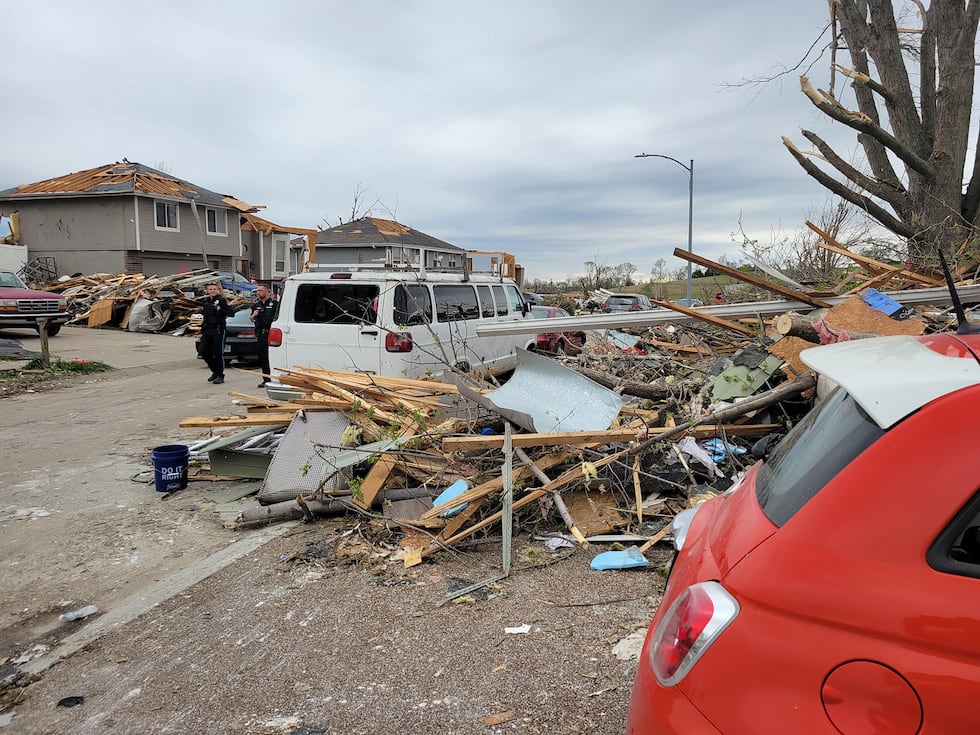 Michael T Hoeper sent us this photo of damage in the Ramblewood neighborhood of Elkhorn, one...