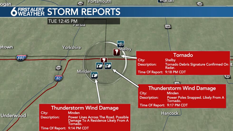 Likely brief tornado near Minden