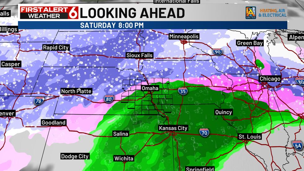 Saturday rain to snow
