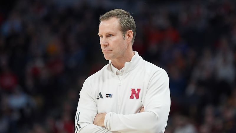 Nebraska head coach Fred Hoiberg watches during the first half of an NCAA college basketball...