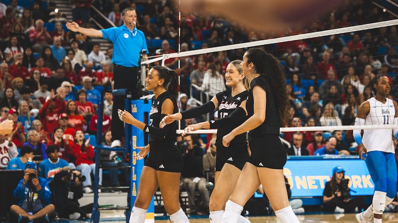 Nebraska volleyball beat UCLA on the road 3-1.