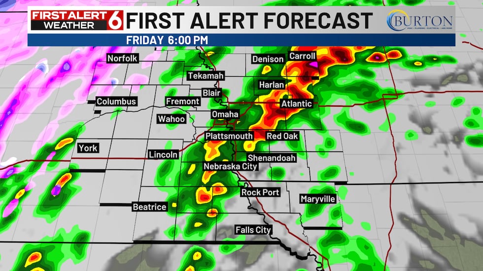 Una línea de fuertes tormentas se desarrollará desde finales de la tarde hasta primeras horas de la noche.