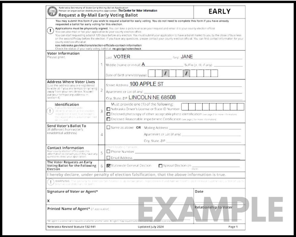 Nebraska officials warning of early voting applications sent by
