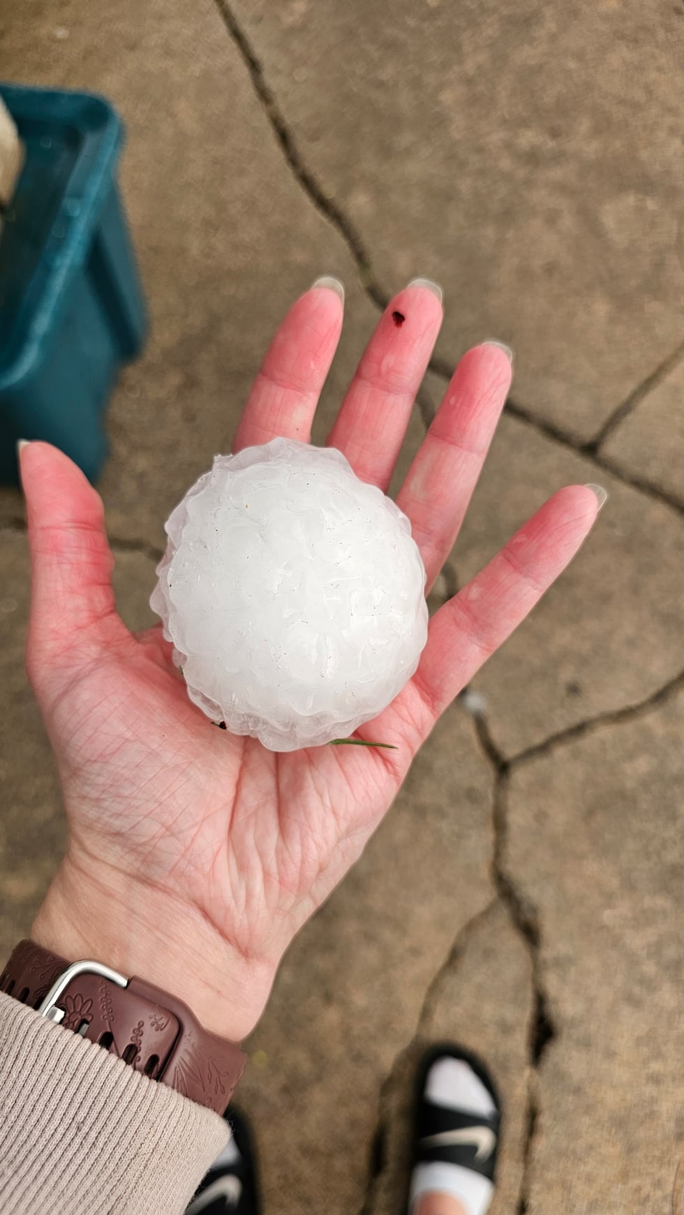 Credit: Trisha captured hail in Blair across from the Blair airport.