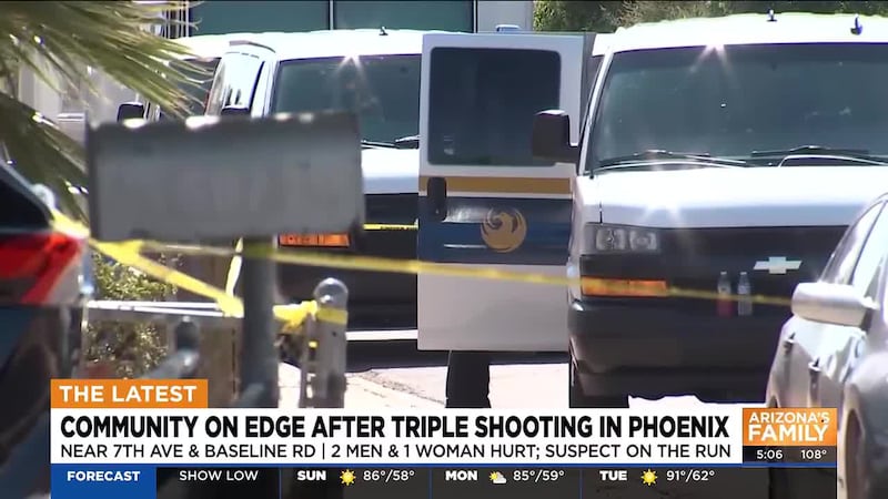 Three people were shot at a home in south Phoenix Saturday morning. Police are still looking...