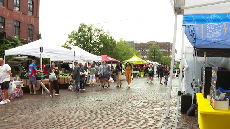 A severe storm swept over Omaha just after vendors set up, blowing over one tent at the market...