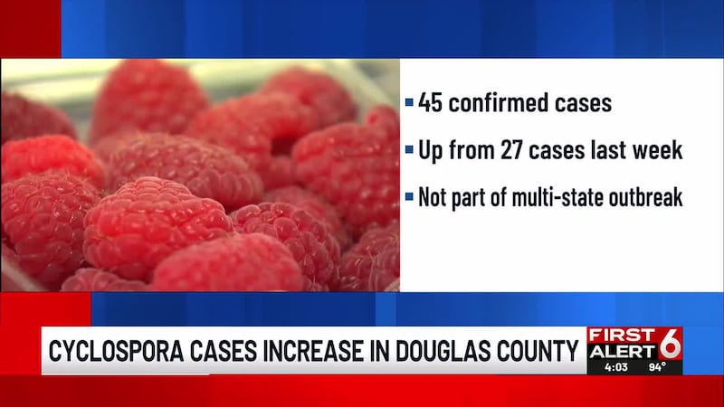 Cyclospora cases in Douglas County continue to rise, with the Douglas County Health Department...