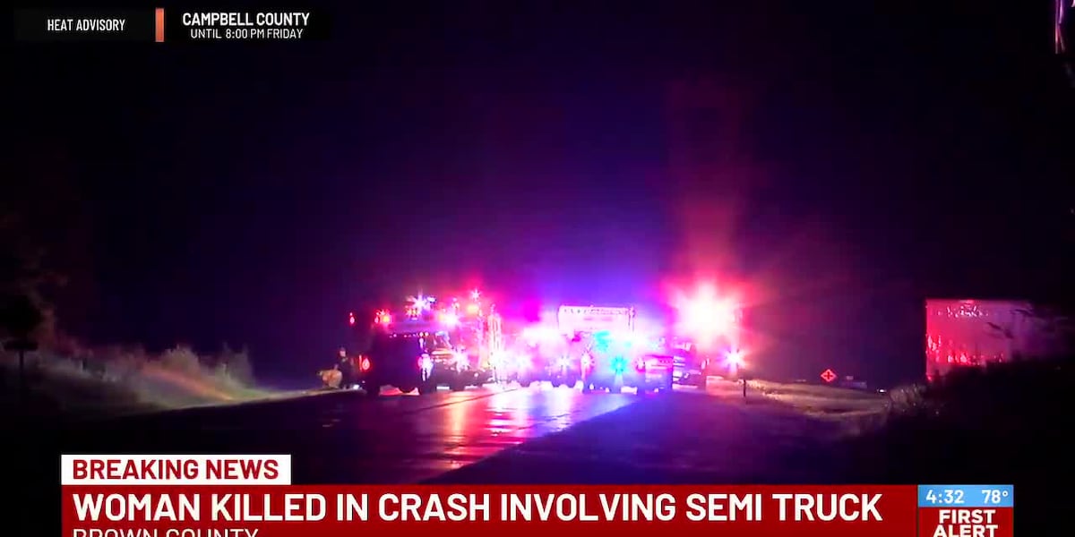50-year-old woman killed in crash with semi