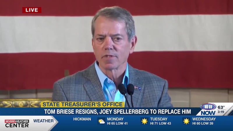 Gov. Jim Pillen shares an update on the ICE detention facility in McCook, Neb., during a news...