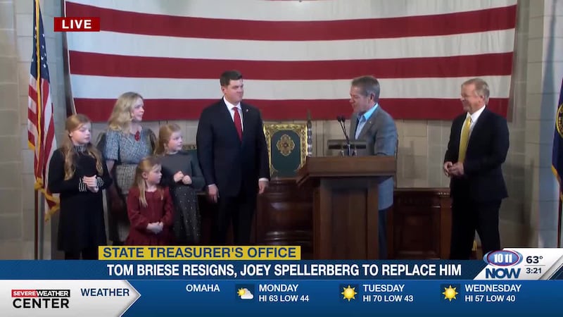 Nebraska State Treasurer resigns; Fremont mayor appointed to the role.